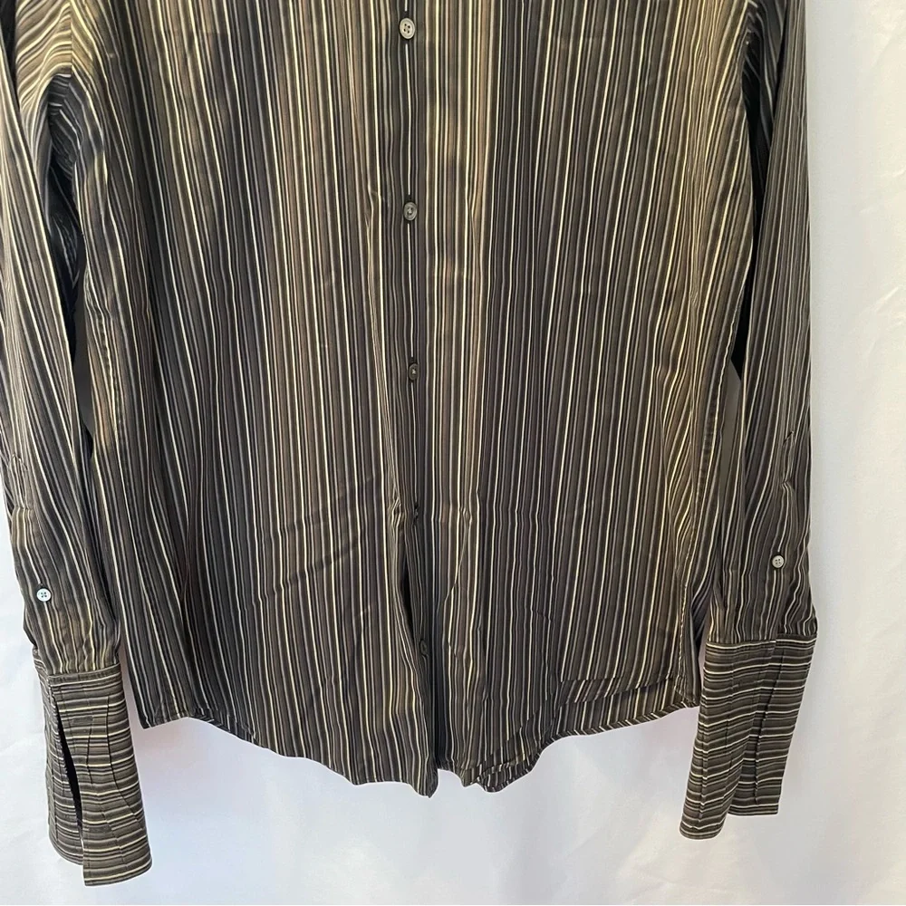 Banana Republic Striped Long Sleeve Dress Shirt Large Office Business‎ Workwear
